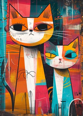 Graffiti Cats Poster