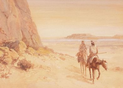 Indian Warriors In Desert