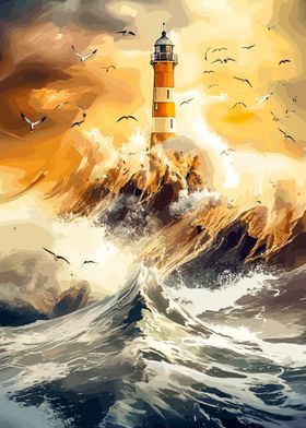 Lighthouse In The Storm