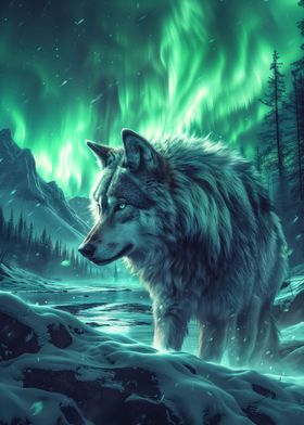 wolf in nordic nature