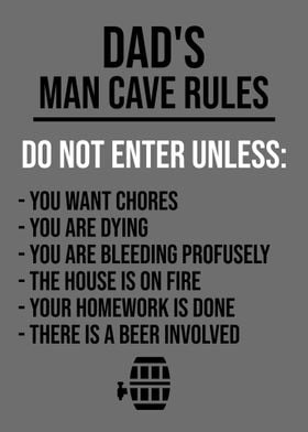 DADS MAN CAVE RULES GREY