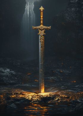 Sword 3D Dark Gold