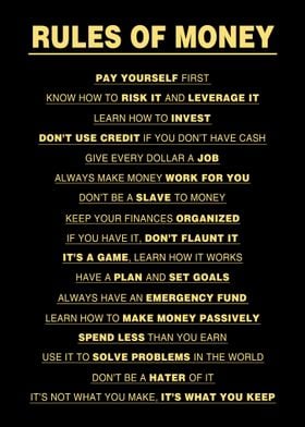 Rules Of Money Poster