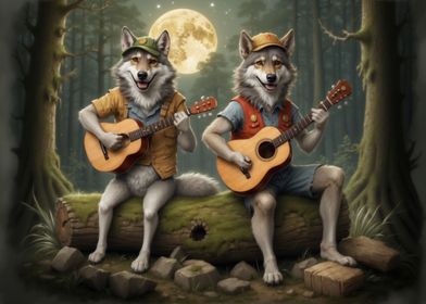 Blue Grass Music Wolves