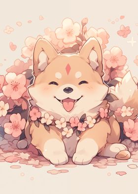 Dog Japan Shiba Blossom