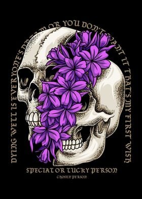 Floral Skull  With Text