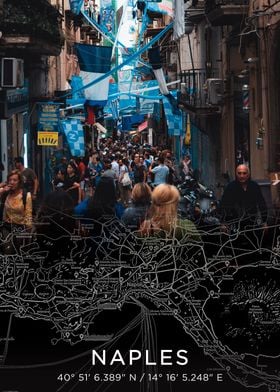 Naples City Map Dark