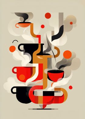 Abstract Coffee Poster