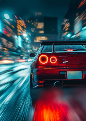 Nissan Skyline GTR R34' Poster, picture, metal print, paint by Pixaverse, Displate