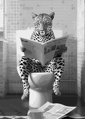 Leopard In Toilet