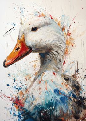 Duck in Splatter Art