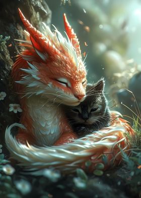 Dragon Cat Nature Fantasy
