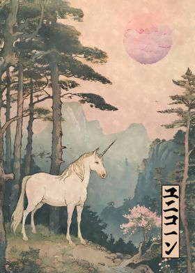 Unicorn Japanese Woodblock