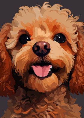 Cute Poodle Face Pixel Art