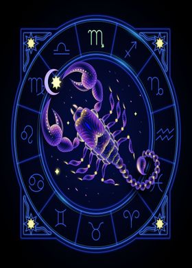 Neon zodiac sign scorpio