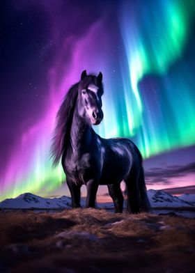 Horse Aurora Lights
