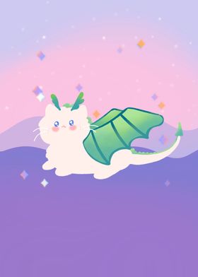 Magical cat dragon