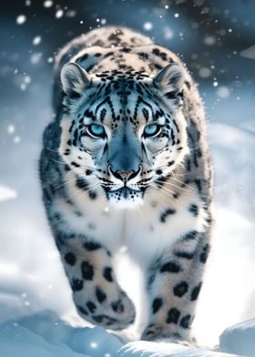 Wild Spotted Snow Leopard
