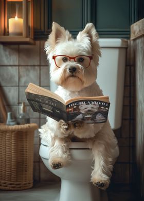 Westie on the Toilet