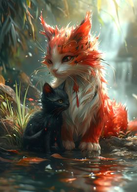 Dragon Cat Nature Fantasy