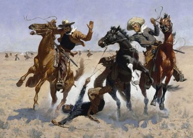 Indians Chasing Cowboys