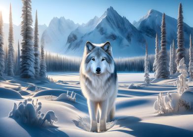 Wolf Winter Landscape