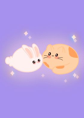 Cat Bunny blob friends