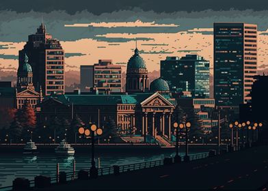 Oslo city Pixel Art