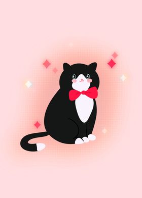 Tuxedo Cat in bow tie