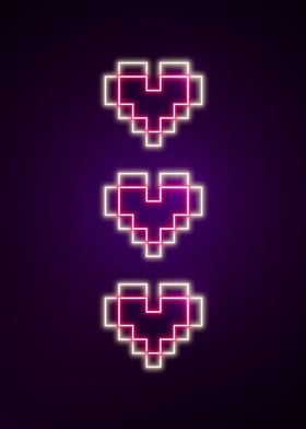 Neon Pixel Heart