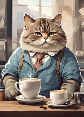 Funny Fat Cat Coffee