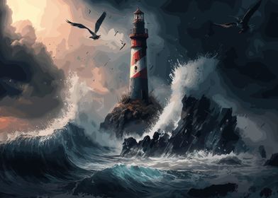 Lighthouse In The Storm