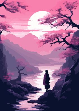 Sakura Forest Japan Pixel