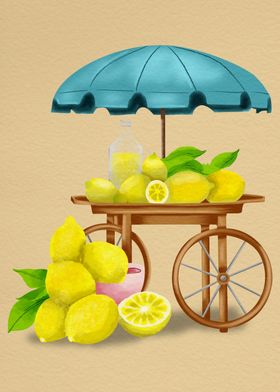 Watercolor Lemonade Stand 