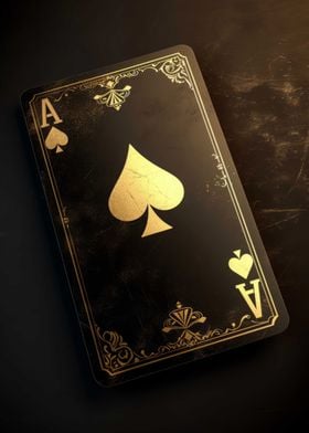 Ace Card Elegant Dark Gold