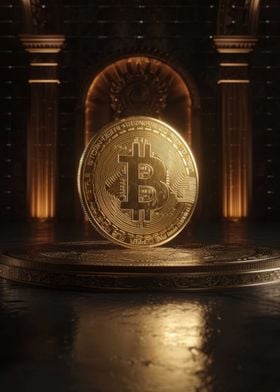 Bitcoin Elegant Dark Gold