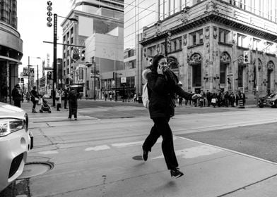 Flying Woman Street Photo