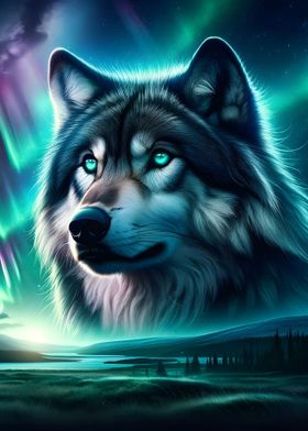 Grey Wolf Blue Eyes Art