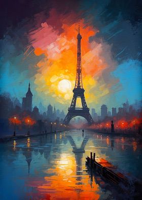 Eiffel Tower at Sunset