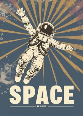 Retro Space Race Poster