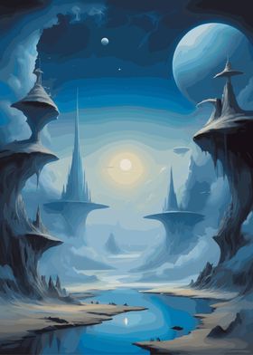 Moonlit Fantasy Spires