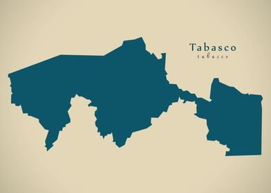 Tabasco Mexico map