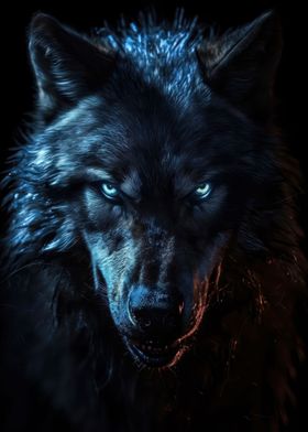 black wolf blue eyes