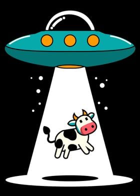 UFO Abducting a Cow