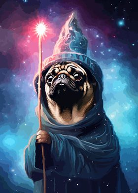 Pug Wizard Cute Pixel Art