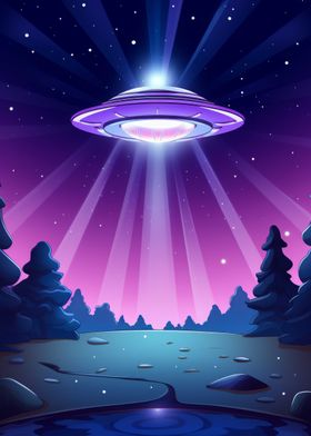 Space Cartoon UFO