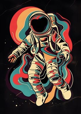 Retro Astronaut Poster