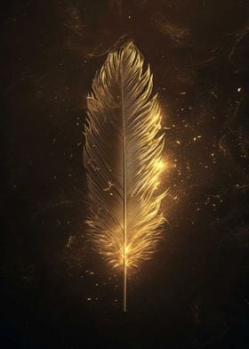 Dark Gold Phoenix Feather