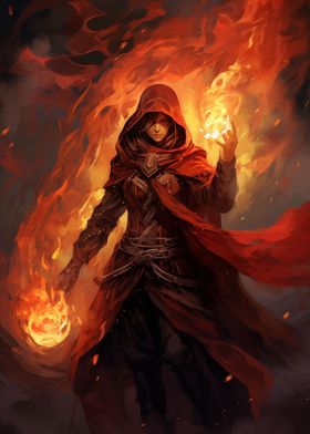 Fire Mage Casting Spells