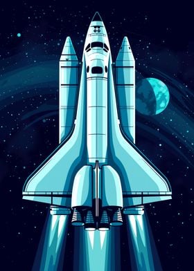 Starry Space Shuttle